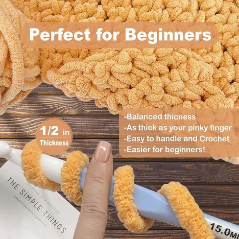 غزل تشنيل مكتنزة للكروشيه -خيوط ضخمة ضخمة للحياكة -100 ٪ من البوليستر -جومبو 7-45 ياردة/8.8 أونصة كل حبك يدوي DIY (Sage Green ، 6 Pack) in Kuwait
