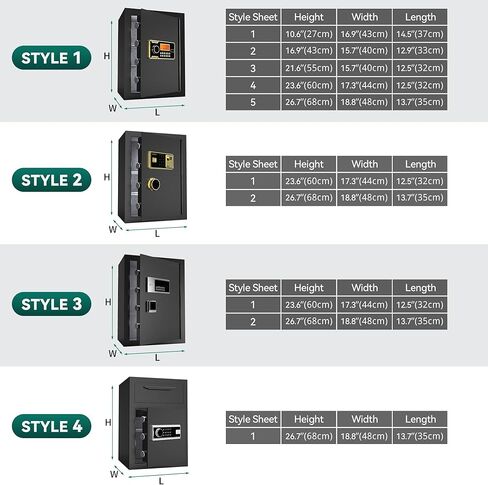 Yitahome 4 cu ft بصمات الأصابع آمنة للاستخدام المنزلي - حقيبة مستندات مقاومة للحريق ، قفل أمان لوحة مفاتيح رقمية آمنة مع رف قابل للإزالة لفندق المكاتب المنزلية - يحمي المال ، المجوهرات ، النقد in Kuwait