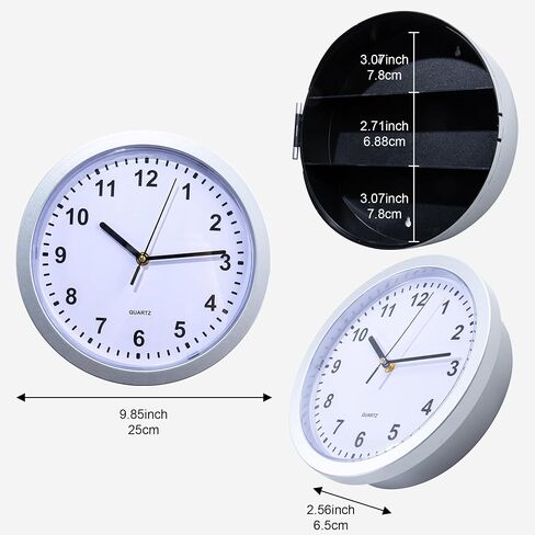 Hidden Safe Wall Clock, Valuables Diversion Safe, 10 inch Plastic Clock Secret Safe for Room，Hidden Compartment Container Box, Key Hidden Safe Storage- Bronze in Saudi Arabia