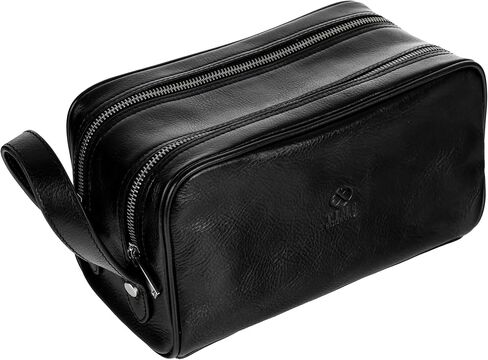 Time Resistance Leather Cosmetic Bag Toiletry Italian Classy Dopp Kit in Kuwait