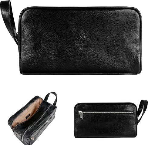 Time Resistance Leather Cosmetic Bag Toiletry Italian Classy Dopp Kit in Kuwait