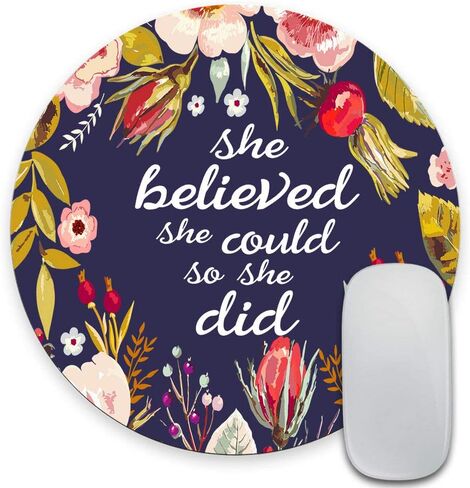 SSOIU White Marble Round Mouse Pad Cute Mat Grey Circular Mouse Pads 7.87X7.87 Inch (200mmX200mmX3mm) in Kuwait