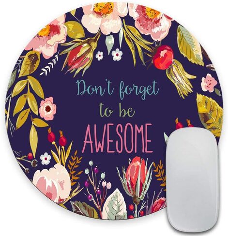 SSOIU White Marble Round Mouse Pad Cute Mat Grey Circular Mouse Pads 7.87X7.87 Inch (200mmX200mmX3mm) in Kuwait