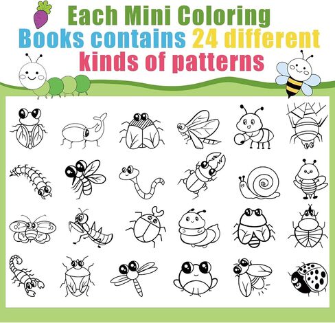 5 Pcs Mini Coloring Books with 12 Mini Pencils Variety Pack Pocket Size Small Coloring Books Gifts for Adult Coworkers Travel in Kuwait