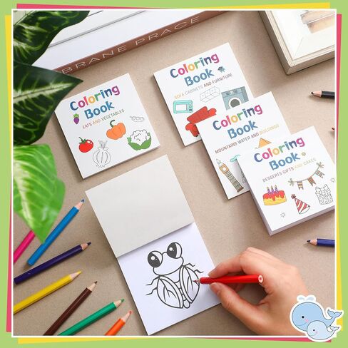 5 Pcs Mini Coloring Books with 12 Mini Pencils Variety Pack Pocket Size Small Coloring Books Gifts for Adult Coworkers Travel in Kuwait
