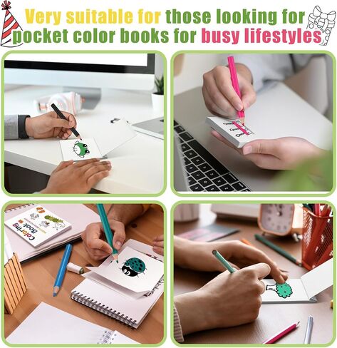 5 Pcs Mini Coloring Books with 12 Mini Pencils Variety Pack Pocket Size Small Coloring Books Gifts for Adult Coworkers Travel in Kuwait