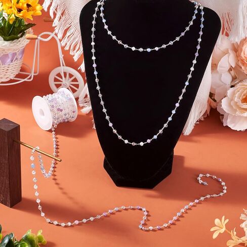 Pandahall 14K Gold Plated Stainless Steel Chains 16.4 Feet Pearl Beaded Necklace Chains for Jewelry Making & Golden Lobster Claw Clasps Open Jump Ring for Men Women DIY Jewelry Making Bracelet in Saudi Arabia