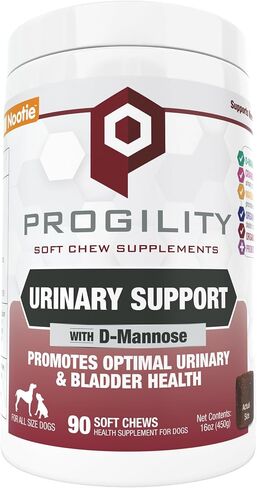 Nootie Progility Urinary Support Supplement for Dogs, Bladder Support and Urinary Tract Support for Dogs with Cranberry and D-Mannose, 90 Soft Chews per Container in Saudi Arabia