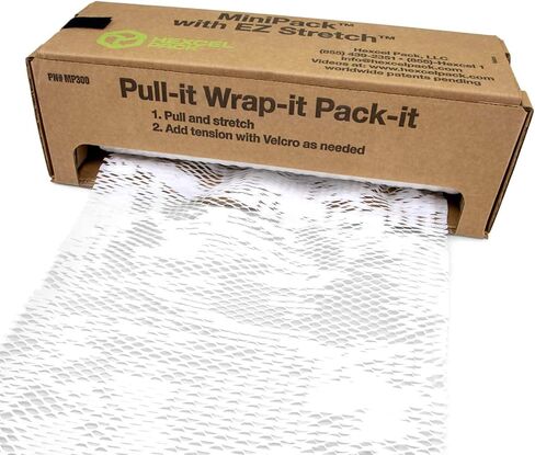 عبوة IDL الأصلية HexcelWrap Honeycomb Packing Kraft Paper 15.25 "× 300 'لفة في مربع مكتسب ذاتيًا ، أبيض - أول تصميم ورق متشابك حاصل على براءة اختراع للشحن in Kuwait