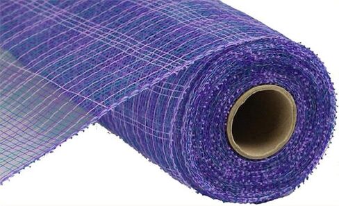 Multi Stripe Deco Poly Mesh Ribbon - 10 inch x 30 feet (Ivory, Brown, Natural) in Saudi Arabia
