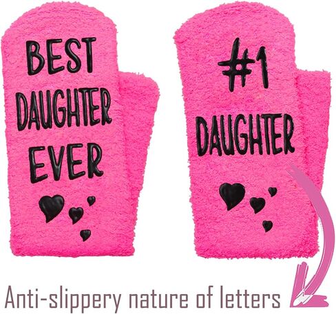 Funny Mom Socks Fuzzy, Best Mom Ever Gifts - #1 Mom Christmas Gifts for Mom Gifts from Daughter Son, Holiday Xmas Happy Birthday Gifts for Mom Wife, Presents for Mom Stocking Stuffers for Mom (Pink) in Kuwait