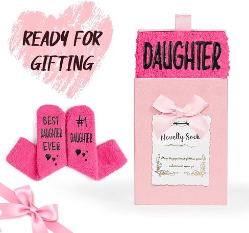 Funny Mom Socks Fuzzy, Best Mom Ever Gifts - #1 Mom Christmas Gifts for Mom Gifts from Daughter Son, Holiday Xmas Happy Birthday Gifts for Mom Wife, Presents for Mom Stocking Stuffers for Mom (Pink) in Kuwait