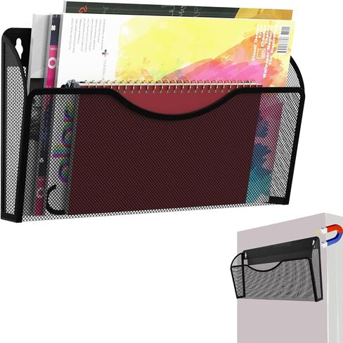 حامل الملف المغناطيسي 2 منظم مجلد ملف الجيوب ، رف مجلة معلقة للمكتب للثلاجة ، اللوحة البيضاء ، لا يوجد منظم بريد مستند ورق الحفر لخزائن الملفات in Kuwait