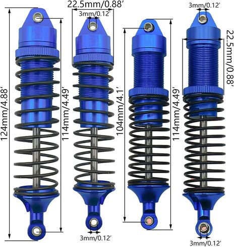 RCAWD صدمات سبيكة كاملة لـ Arrma 1/10 Gorgon 4x2 Mega 550 ترقيات الصدمة الخلفية الأمامية الجزء الأحمر in Kuwait