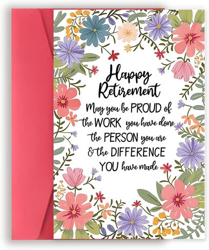 Funny Retirement Card, Best Farewell Gift for Coworkers, Teachers, Nurses & Friends, Blank Inside, Multicolor Cartoon Design, 8x5.3 inches in Saudi Arabia