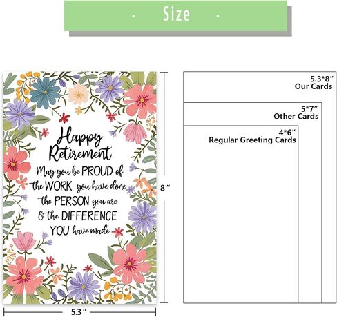 Funny Retirement Card, Best Farewell Gift for Coworkers, Teachers, Nurses & Friends, Blank Inside, Multicolor Cartoon Design, 8x5.3 inches in Saudi Arabia