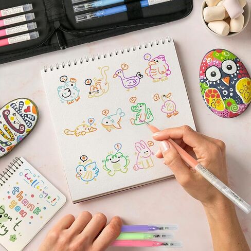 LIUILUCAI Deep Colors Paint Markers, Acrylic Paint Pen,Acrylic Gel Pen, Acrylic Paint Marker With Bullet Tip Point, Acrylic Pen For Art, Drawing, Journaling, School Craft Supplies 24 Pack in Kuwait