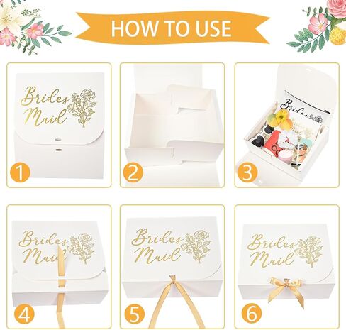 42 Pcs Bridesmaid Proposal Gifts, Maid of Honor Gift, Bridesmaid Proposal Box Invited Cards Makeup Bags Knot Bracelets Hair Scrunchies Diamond Pens Heart Sunglasses for Wedding Bridesmaid Gifts (White) in Kuwait