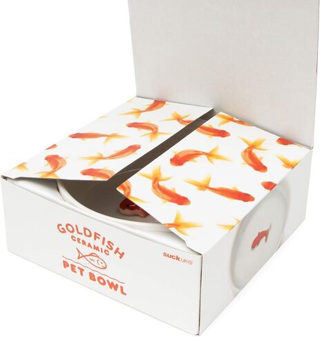 Suck UK - Goldfish Cat Bowl | Novelty Cat Water Bowl | Cats Food & Dog Food Dish | Non Slip Ceramic Pot | Pet Accessories | Feeding & Watering Supplies in Saudi Arabia