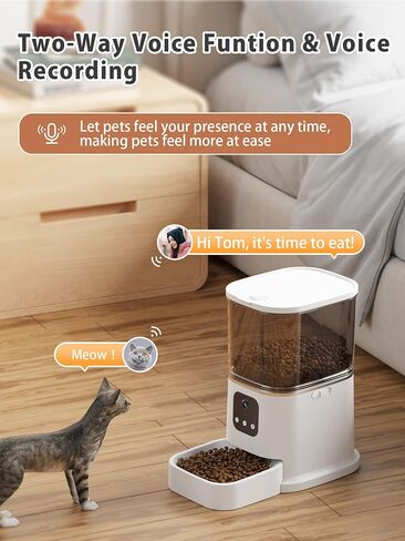Automatic Cat Feeder with Camera - HD Video with Night Vision, 2.4G WiFi Pet Feeder with 2-Way Audio, Food Treat Dispenser for Cat & Dog, with APP Control and Timer, 6L Automatic Cat Feeder in Saudi Arabia
