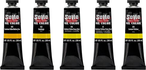 SoHo Urban Artist Oil Color Paint - Best Valued Oil Colors for Painting and Artists with Excellent Pigment Load for Brilliant Color - [Basic Set of 5-50 ml Tubes] in Saudi Arabia