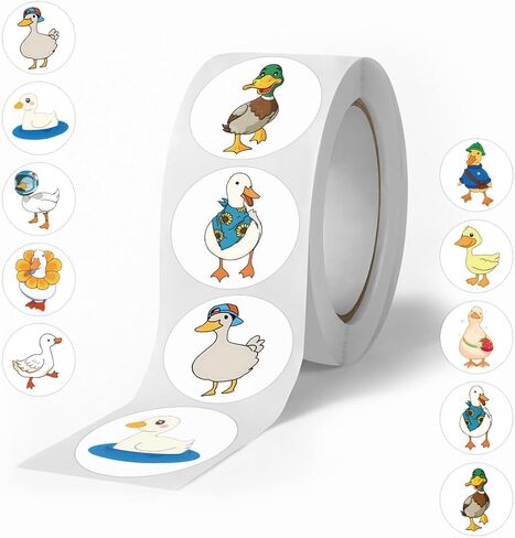 Animals Stickers - 500 Pcs Cartoon Corgi Round Seal Label PVC Decals Vinyl Decoration DIY Funny Creative Decor for KidsTeens Cute Self Adhesive Gift Stickers Envelope Seals Paster Motivational Rewards in Saudi Arabia