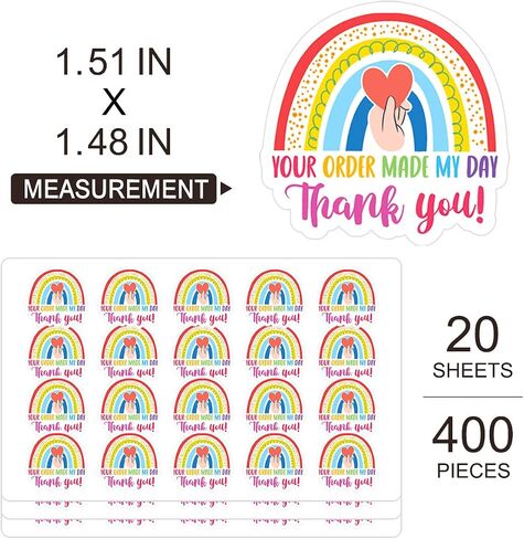 400 PCS Small Business Packaging Supplies Thank You for Your Order Stickers Cute Envelope Seals Stickers Mail Sticker Handmade Business Sticker, 6 Styles, 1.4 Inches(Cute Style) in Saudi Arabia