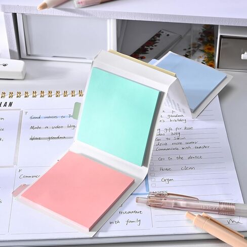 BAYTORY 120 Sheets Sticky Notes, 3 x 3 Inches, Colored Self-Stick Notes, Aesthetic Sticky Pads, Office & School Study Supplies (Blue Series) in Kuwait