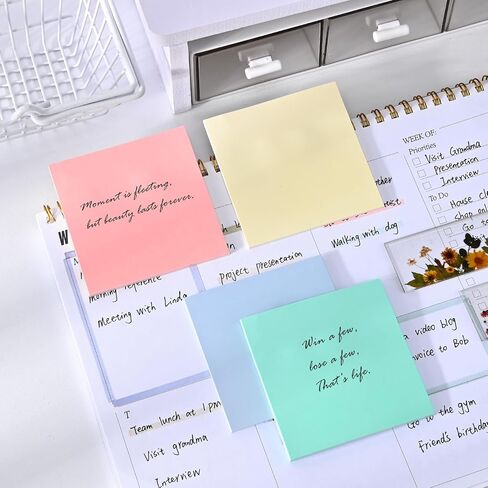 BAYTORY 120 Sheets Sticky Notes, 3 x 3 Inches, Colored Self-Stick Notes, Aesthetic Sticky Pads, Office & School Study Supplies (Blue Series) in Kuwait