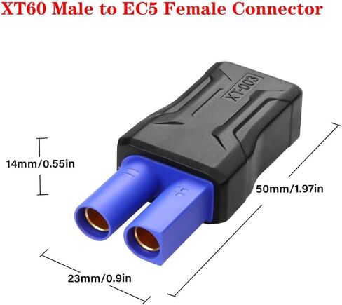 2pcs جديد تم ترقيته XT60 موصل EC5 Connector XT60 ذكر إلى EC5 أنثى الموصل XT60 تمديد محطة كابل التمديد ، قم بتوصيل محول بطارية RC ، سيارات RC ، القوارب ، نماذج الهواء in Kuwait