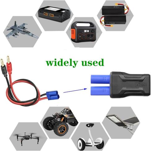 2pcs جديد تم ترقيته XT60 موصل EC5 Connector XT60 ذكر إلى EC5 أنثى الموصل XT60 تمديد محطة كابل التمديد ، قم بتوصيل محول بطارية RC ، سيارات RC ، القوارب ، نماذج الهواء in Kuwait