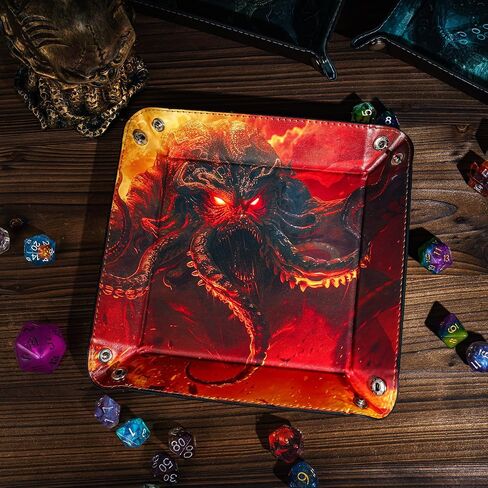 PU Leather DND Dice Trays Portable Dice Rolling Tray Large D&D Dice Storage Tray for Desktop Storage and RPG Board Games in Saudi Arabia