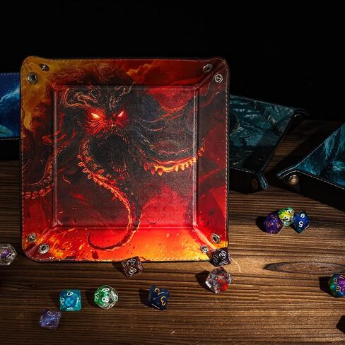 PU Leather DND Dice Trays Portable Dice Rolling Tray Large D&D Dice Storage Tray for Desktop Storage and RPG Board Games in Saudi Arabia