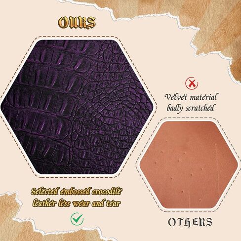Byhoo 3 Pieces Crocodile Pattern DND Dice Tray, Foldable Hexagonal Dice Rolling Tray, Glow-in-The-Dark Eye Dice Tray, Perfect for RPGs, DND, and Tabletop Games(Black/Purple/Red) in Saudi Arabia