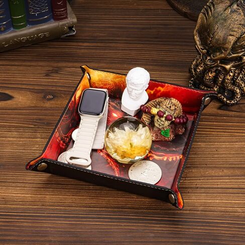 PU Leather DND Dice Trays Portable Dice Rolling Tray Large D&D Dice Storage Tray for Desktop Storage and RPG Board Games in Saudi Arabia
