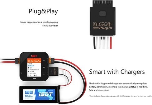 ISDT Battair Bluetooth 2S/3S-4S/5S-6S Controller Checker ، App App Smart Plug for Life/LIPO/LIHV/ULIHV (3pcs) (2S) in Kuwait
