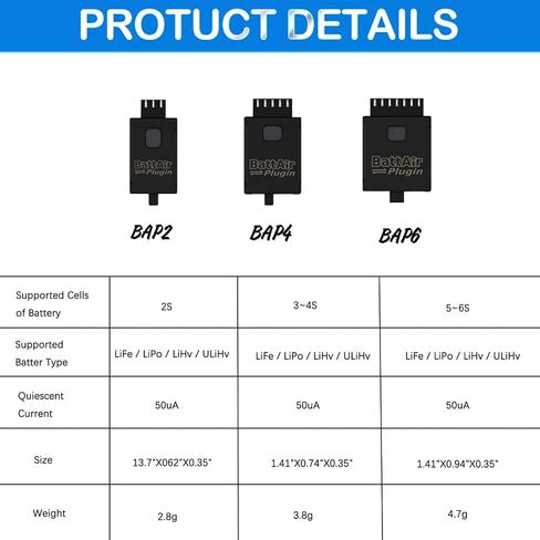 ISDT Battair Bluetooth 2S/3S-4S/5S-6S Controller Checker ، App App Smart Plug for Life/LIPO/LIHV/ULIHV (3pcs) (2S) in Kuwait