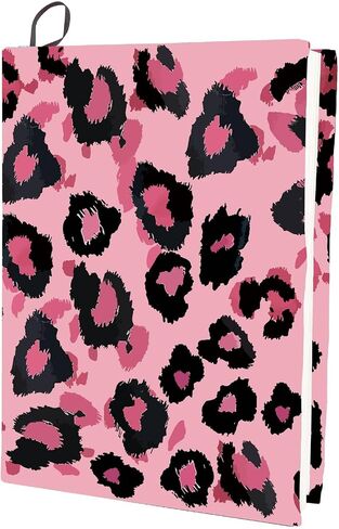 CRASPIRE LEOPARD COVER COVER PINK قابلة للغسل القابلة لإعادة الاستخدام الكبير من النايلون واقي محمول مرن تلوين مناسبة ل 9 × 11 بوصة الكتب الفصول الدراسية in Saudi Arabia