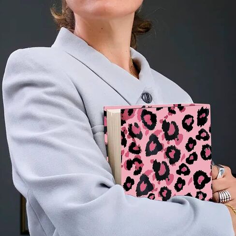 CRASPIRE LEOPARD COVER COVER PINK قابلة للغسل القابلة لإعادة الاستخدام الكبير من النايلون واقي محمول مرن تلوين مناسبة ل 9 × 11 بوصة الكتب الفصول الدراسية in Saudi Arabia