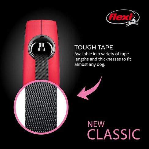 Flexi New Classic Tape مقود قابل للسحب ، أحمر ، كبير/26 ' in Kuwait