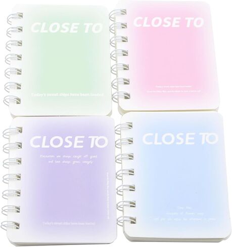 YIKANGHENG 4 Pcs A7 Small Spiral Notebook, 4 Inch x 3 Inch Soft Paper Cover 8 mm Ruled Pages 80 Sheets(160 Pages) Journals for Study and Notes (4 color) in Saudi Arabia