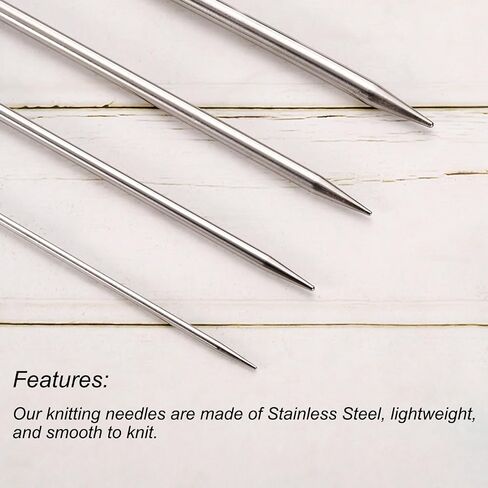 uxcell 10Pcs Knitting Needle 2.0mm Diameter 7.87 Inches Length Stainless Steel Double Pointed Sweater Stitching Needles for Handmade Projects DIY Knitting in Saudi Arabia
