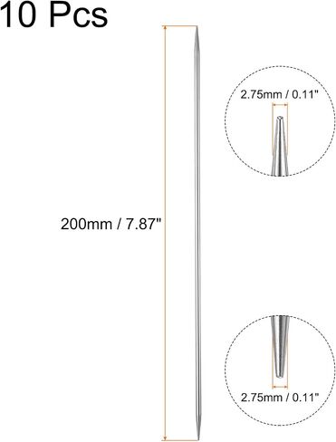 uxcell 10Pcs Knitting Needle 2.0mm Diameter 7.87 Inches Length Stainless Steel Double Pointed Sweater Stitching Needles for Handmade Projects DIY Knitting in Saudi Arabia