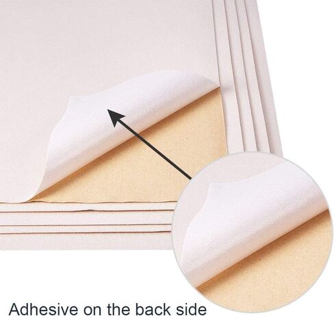 Benecreat 20pcs Velvet (Ivory) ألواح لاصقة لزجة لزجة ، وصفيحة A4 ذاتية اللصق متينة ومقاومة للماء لأغراض عيد الهالوين صنع مهرجان مهرجان مهرجان in Saudi Arabia