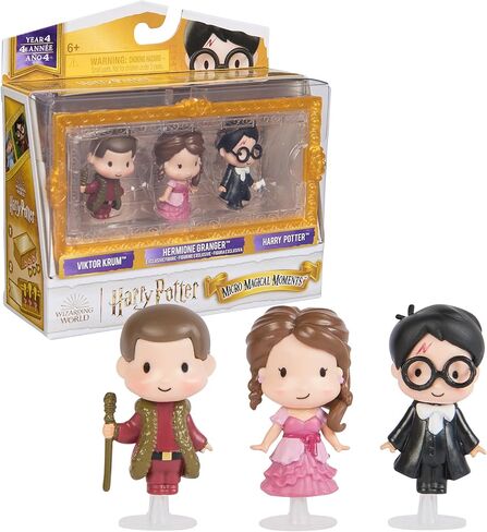 Wizarding World Harry Potter ، Micro Magical Moments Year 4 Figure مع Harry و Hermione و Viktor Krum & Display Case و Kids Toys للأعمار 6 وما فوق in Kuwait