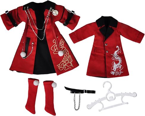 YMY New Year Red Set OB11 Bjd GSC 1/12 Scale Doll Clothes Cute Accessories Gift（Boy-S） in Saudi Arabia