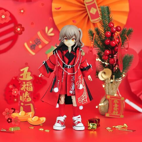 YMY New Year Red Set OB11 Bjd GSC 1/12 Scale Doll Clothes Cute Accessories Gift（Boy-S） in Saudi Arabia