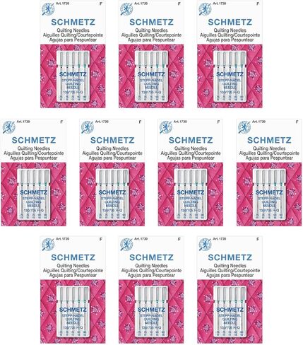 SCHMETZ Quilting Needles - Assorted Sizes - 3-75/11, 2-90/14, 5-Needle Cards, Pack of 5 in Kuwait