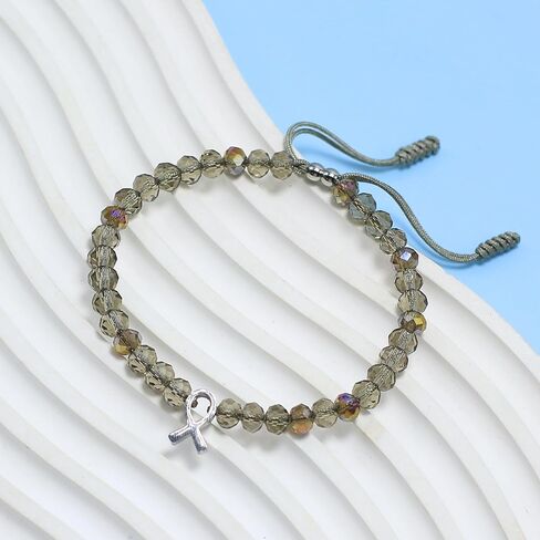 LAMIBEE Bracelet For A Cause, Crystal Bead Bracelet, Awareness Ribbon Bangle Bracelets, Wristbands for Awareness, Protection Surfer String Bracelet for Men, Women in Kuwait