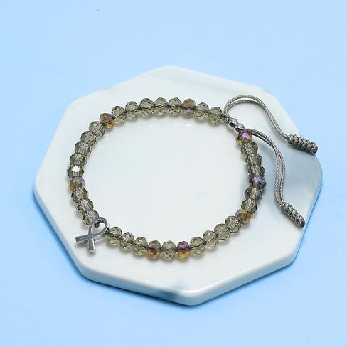 LAMIBEE Bracelet For A Cause, Crystal Bead Bracelet, Awareness Ribbon Bangle Bracelets, Wristbands for Awareness, Protection Surfer String Bracelet for Men, Women in Kuwait